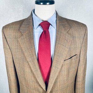 Vintage Lauren Ralph Lauren Blazer Mens 44R Brown Tweed Wool Sport Coat Jacket